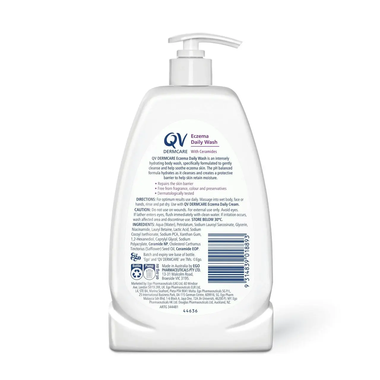 QV Dermcare Eczema Daily Wash 350ml