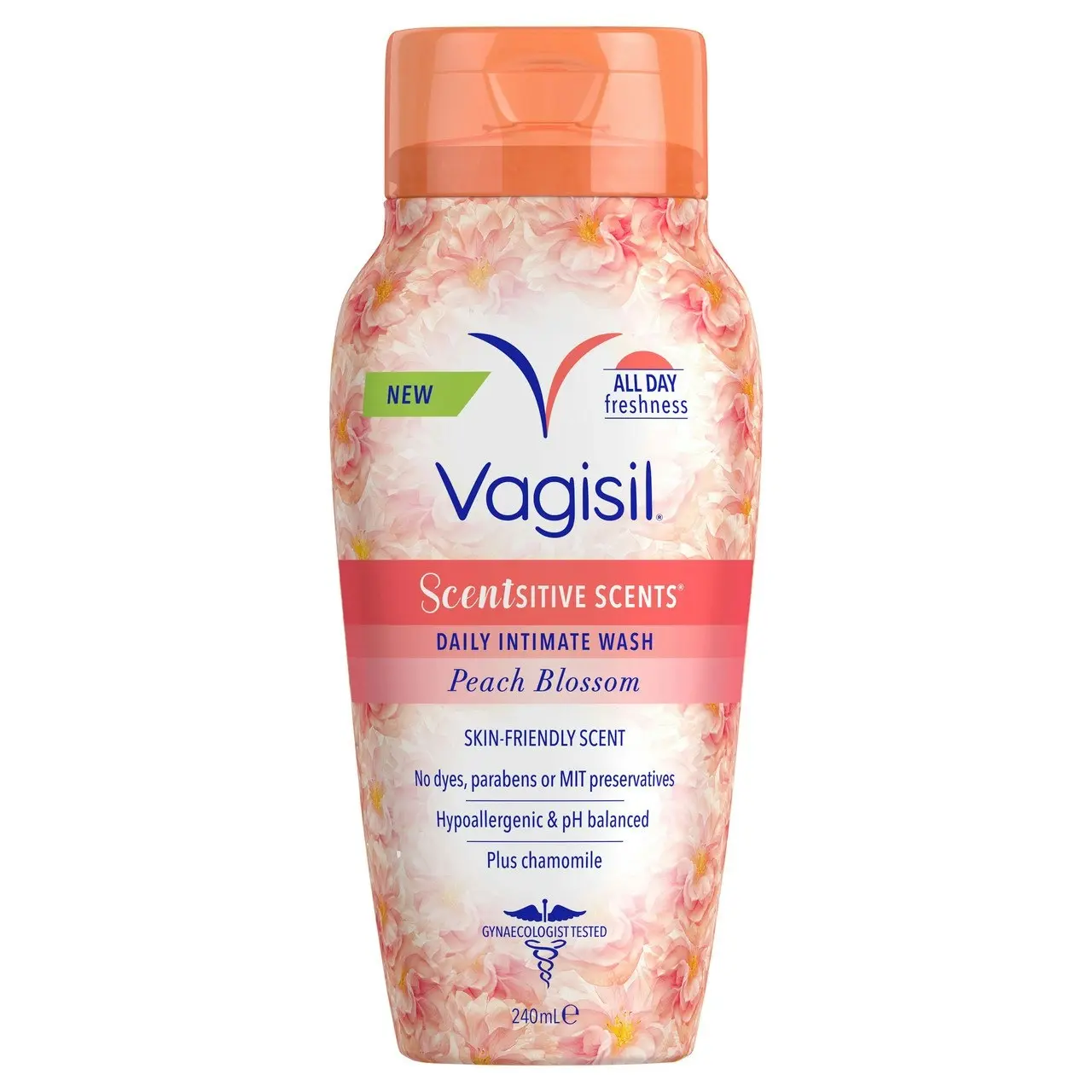 Vagisil Intimate Wash Scentsitve Scents Peach Blossom 240mL