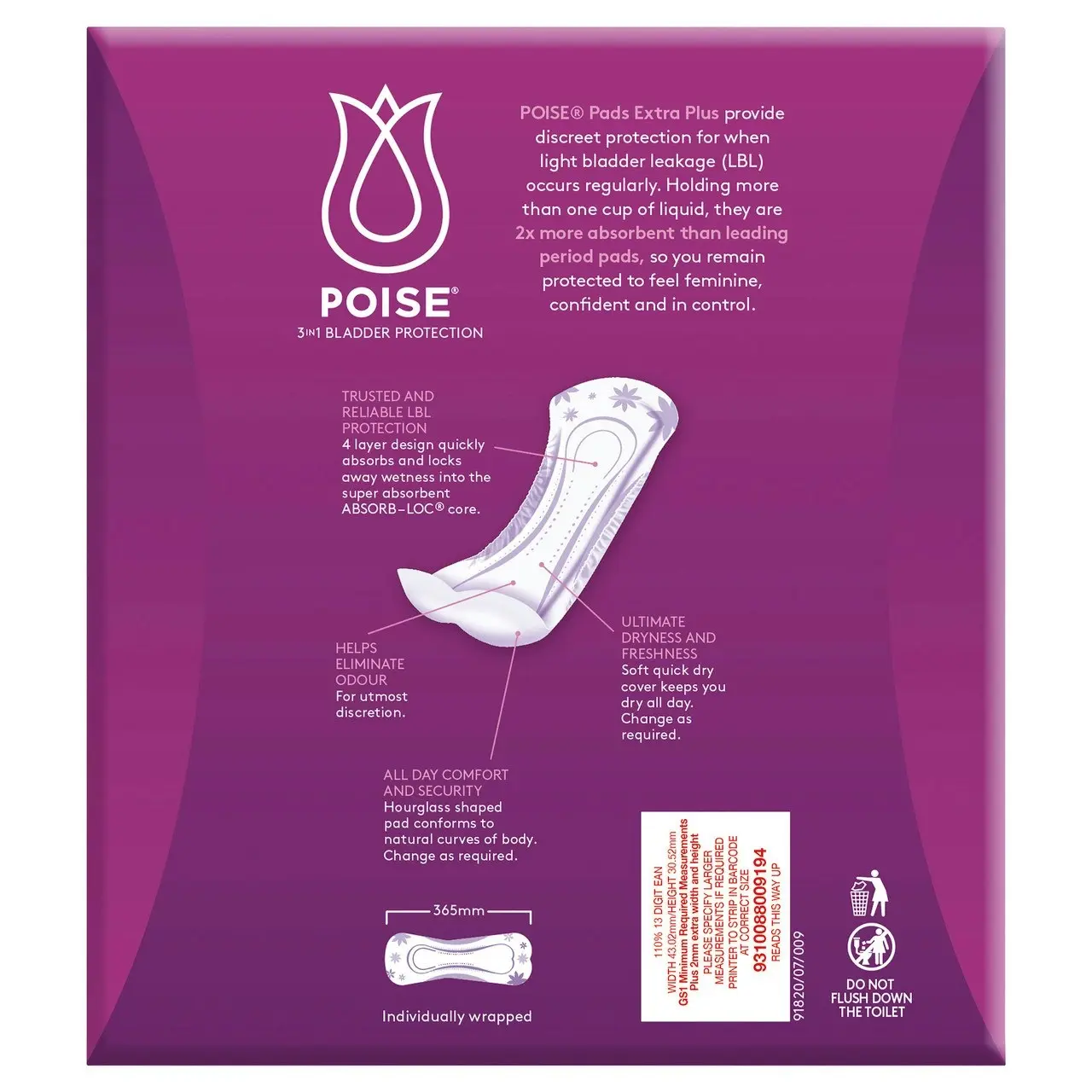 Poise Pads For Bladder Leaks Extra Plus 20 Pack