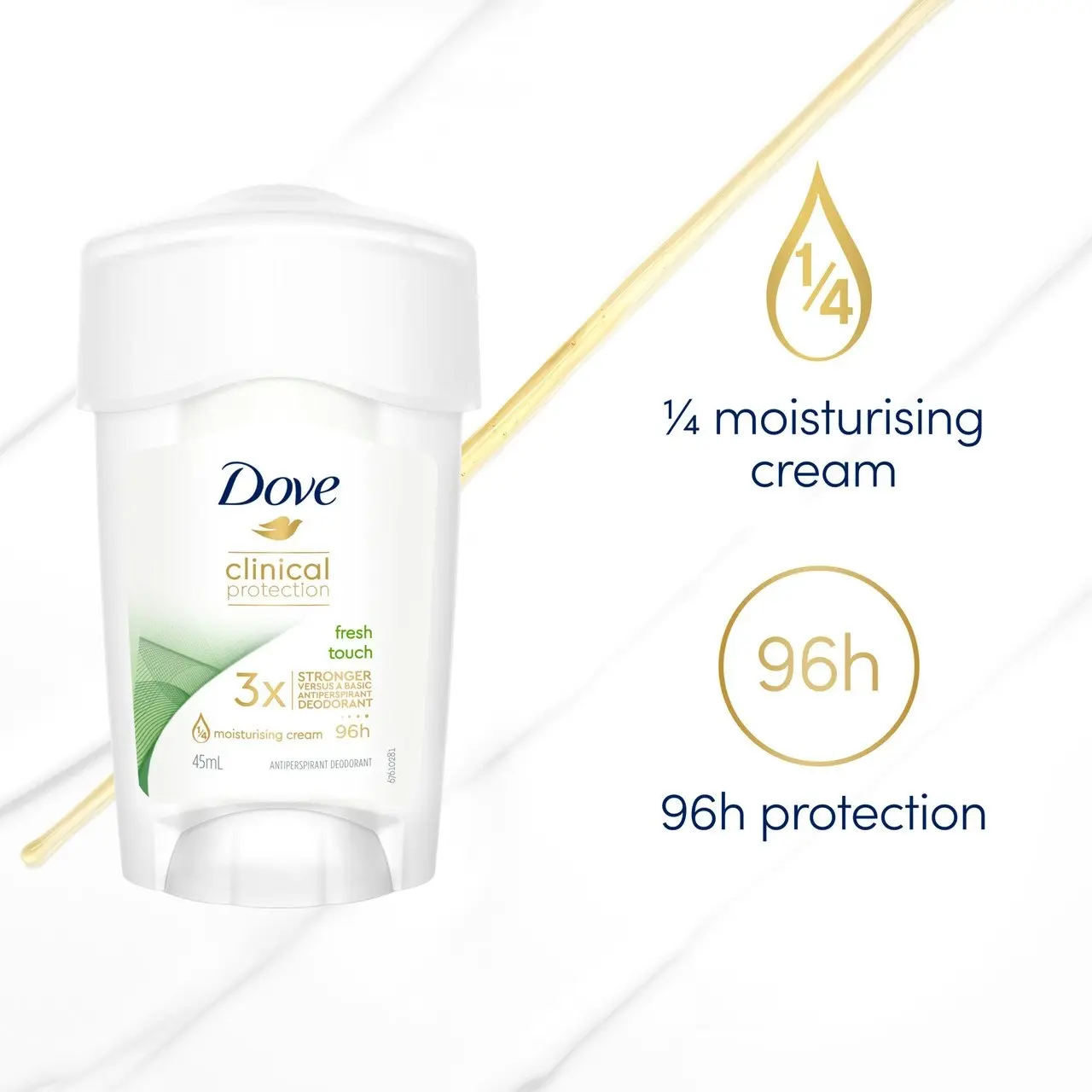 Dove Clinical Protection Antiperspirant Deodorant Fresh Touch 45 mL