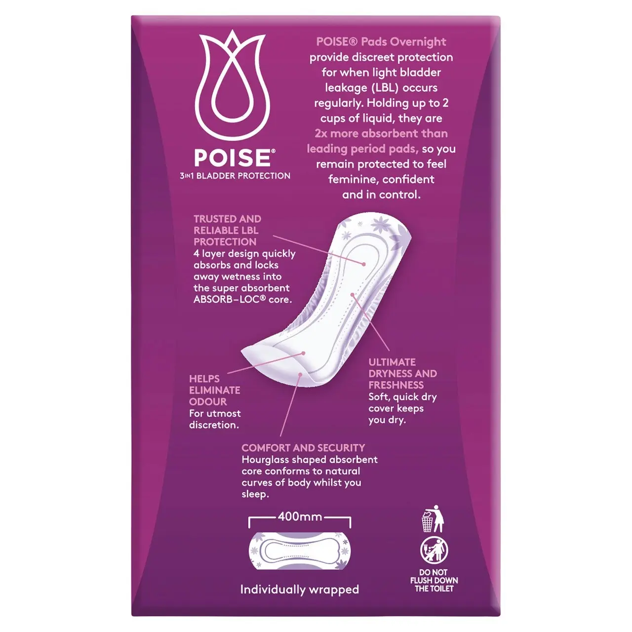 Poise Pads For Bladder Leaks Overnight 8 Pack