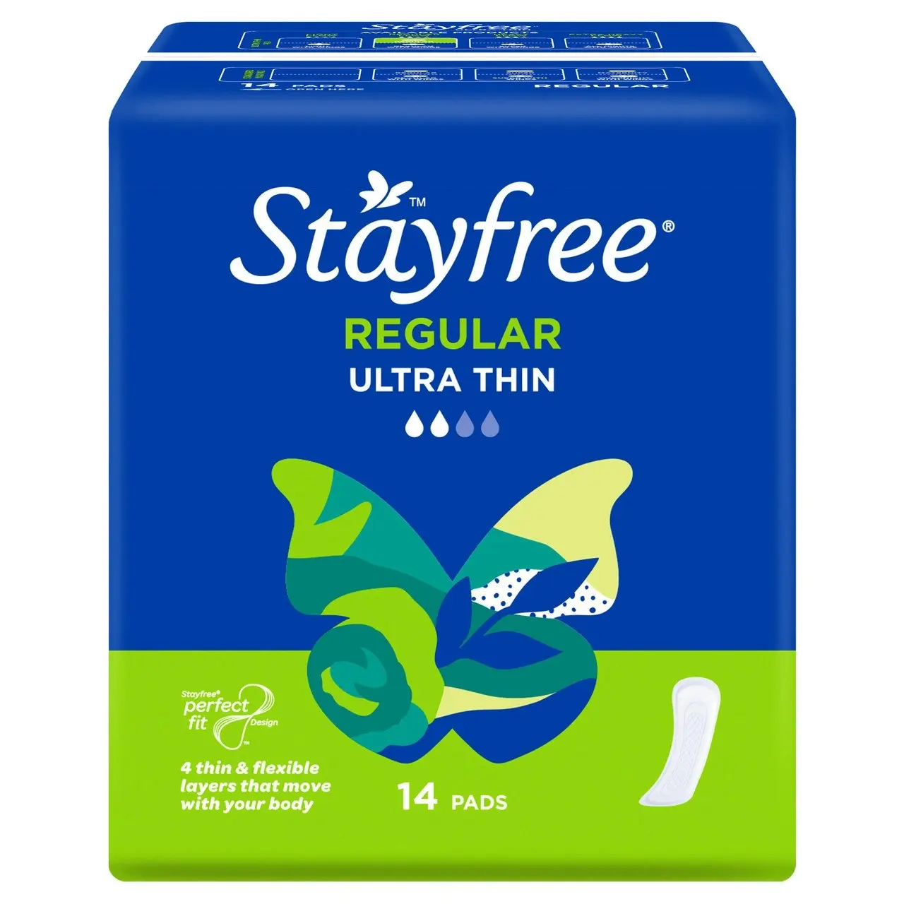 Stayfree Ultra Thin Regular Pads No Wings 14 Pack