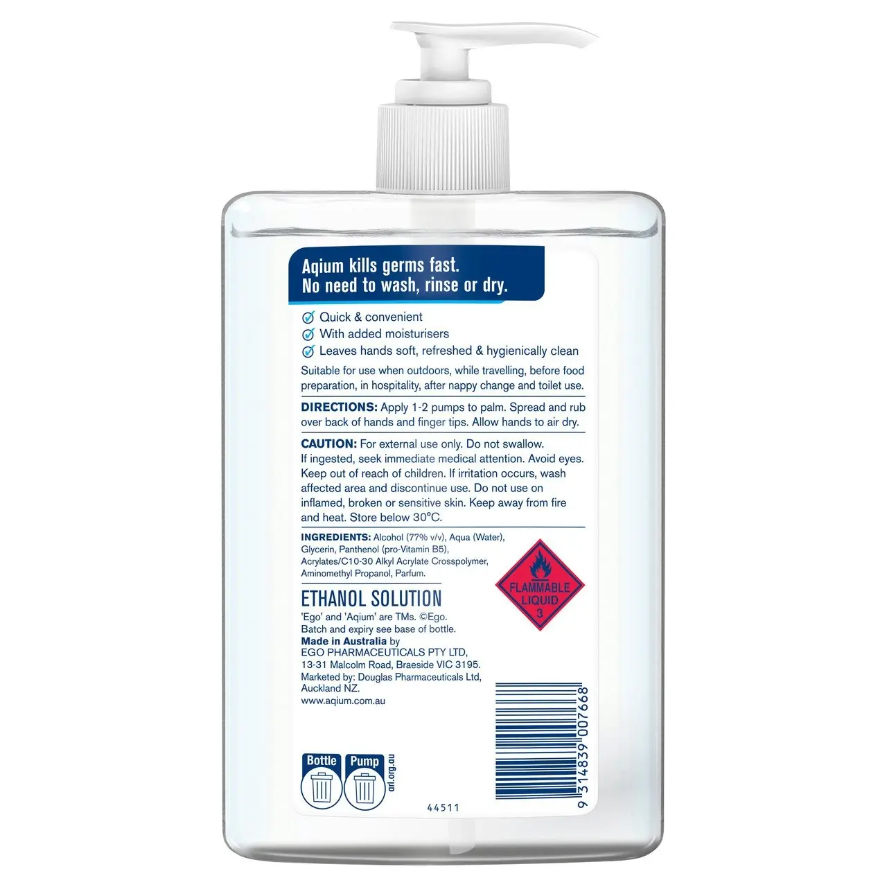 AQIUM Antibacterial Hand Sanitiser 1L