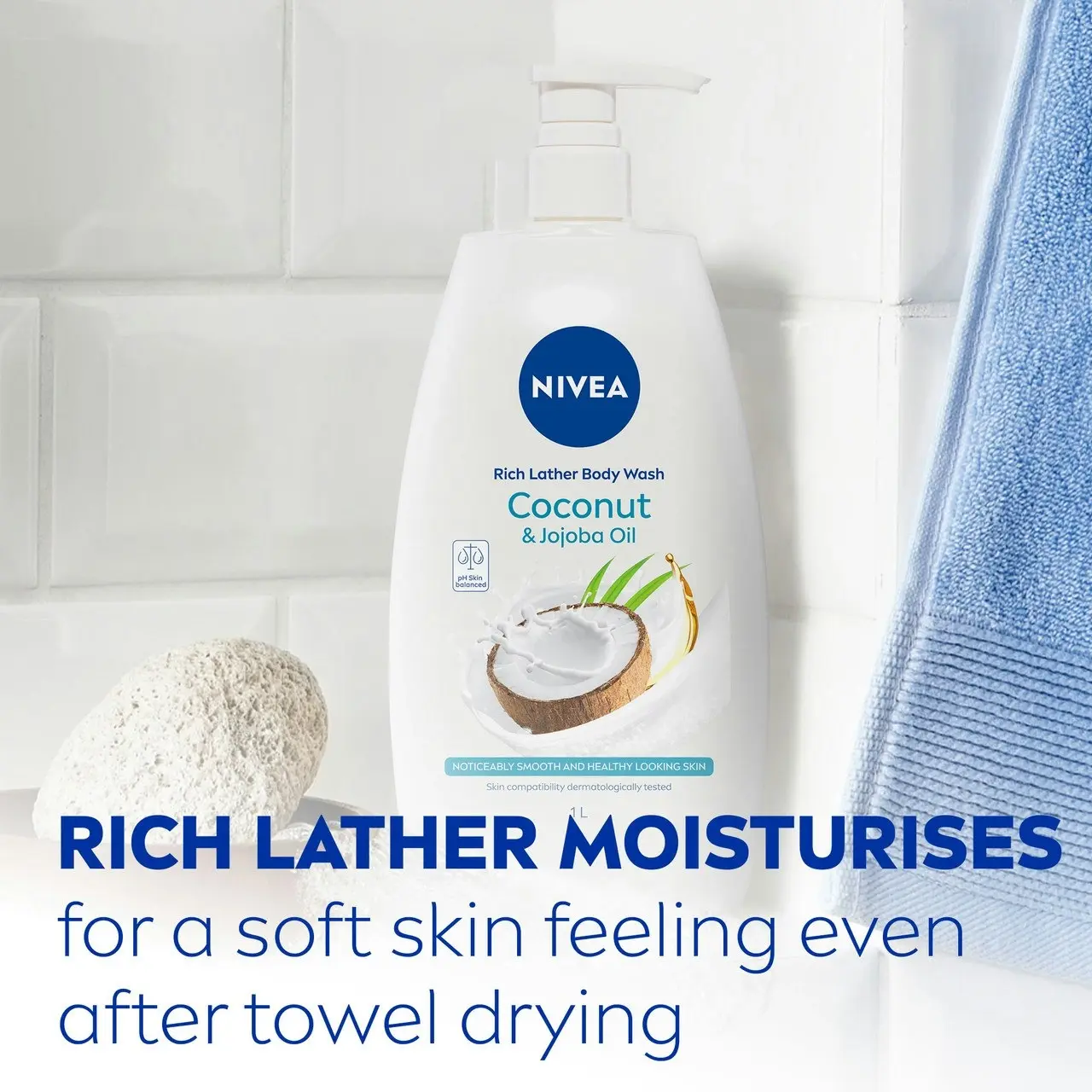 Nivea Rich Moisture Coconut & Jojoba Oil Body Wash 1L