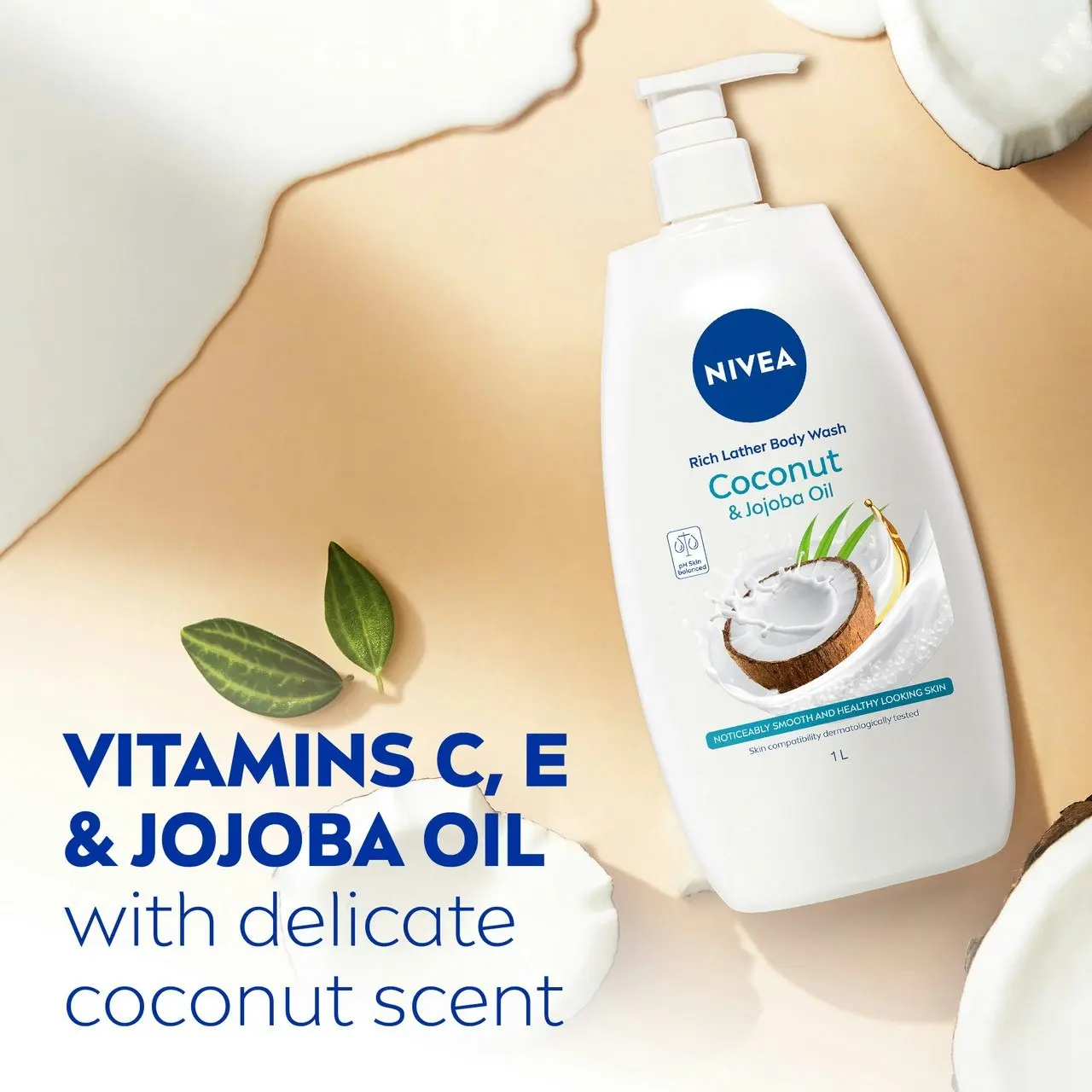 Nivea Rich Moisture Coconut & Jojoba Oil Body Wash 1L