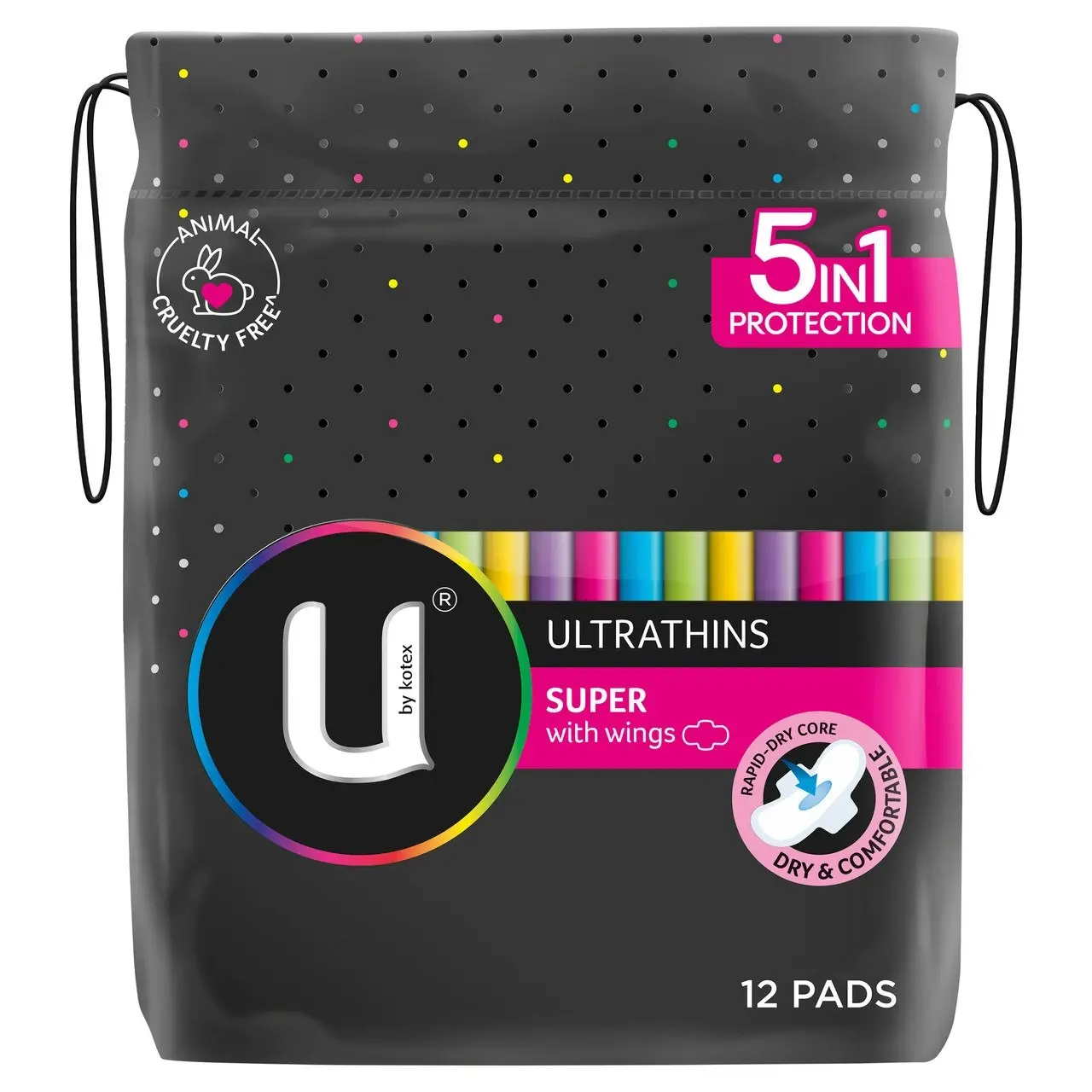 U by Kotex Ultrathin Pads Super with Wings 12 Pack