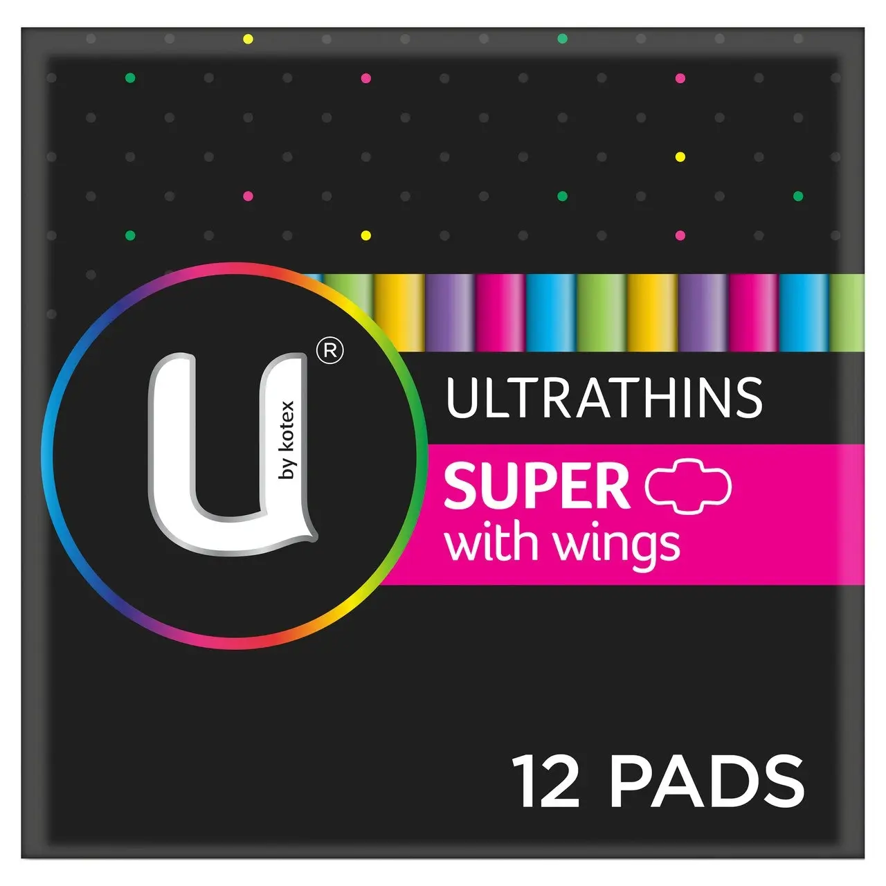 U by Kotex Ultrathin Pads Super with Wings 12 Pack