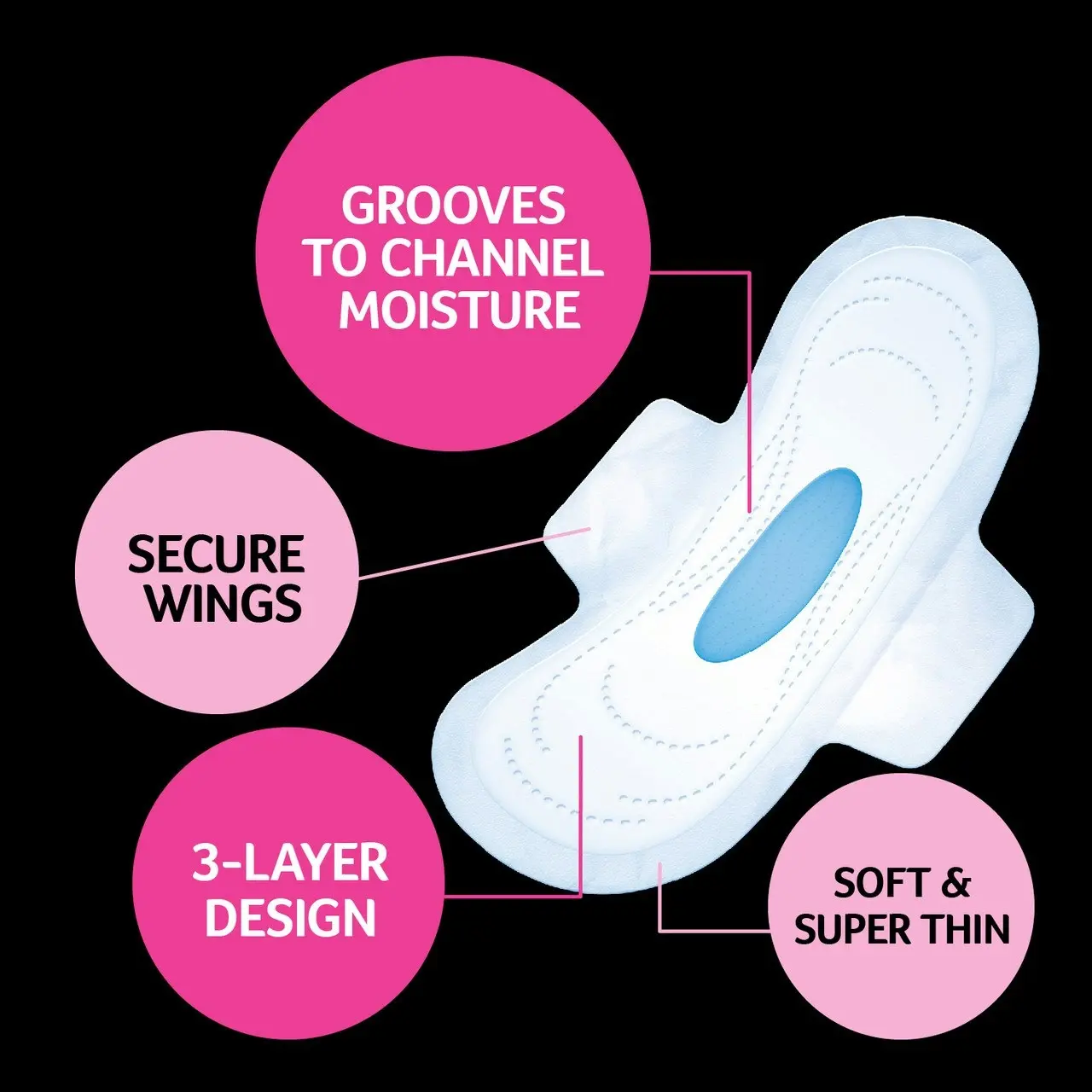 U by Kotex Ultrathin Pads Super with Wings 12 Pack