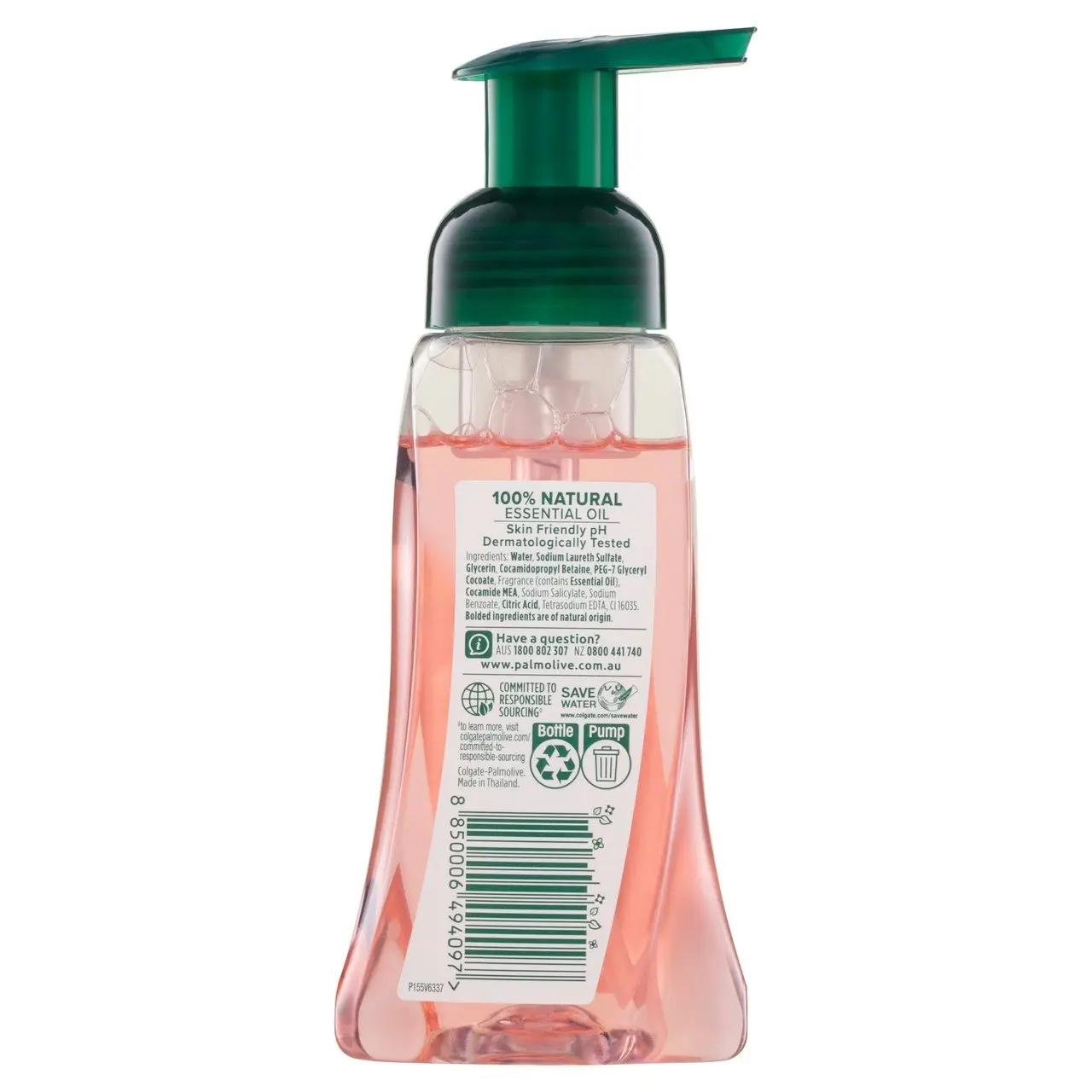 Palmolive Foaming Hand Wash Soap, 250mL, Japanese Cherry Blossom Pump, No Parabens Phthalates or Alcohol