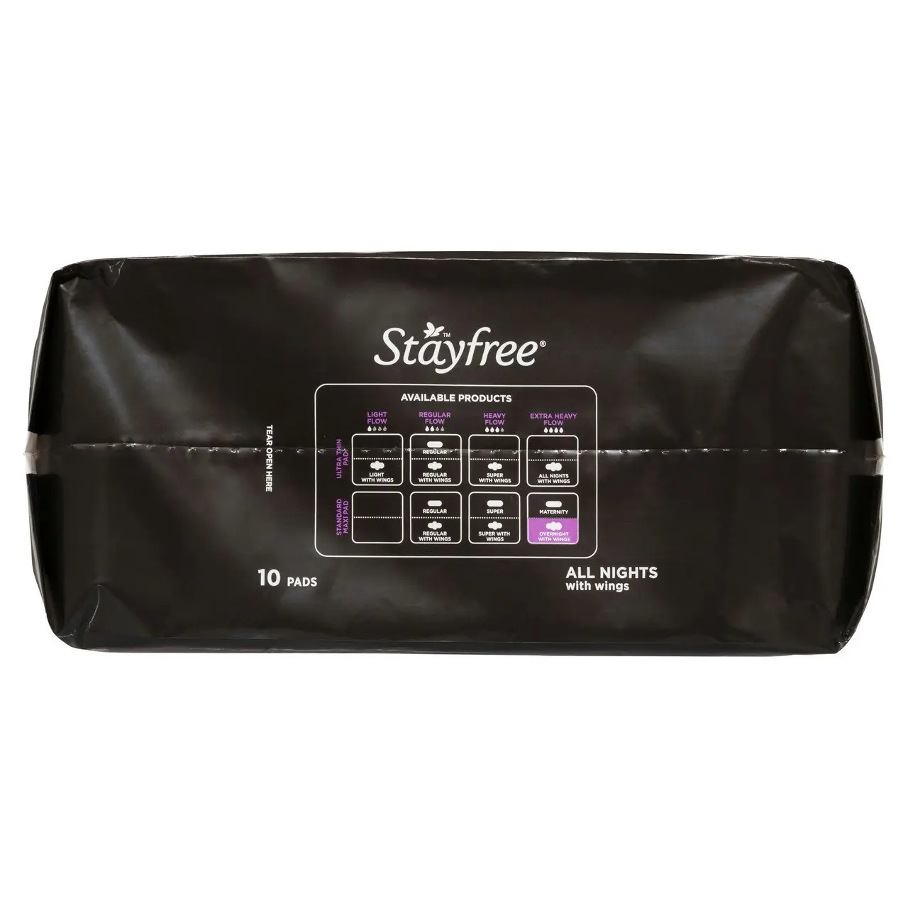 Stayfree All Nights Pads With Wings 10 Pack