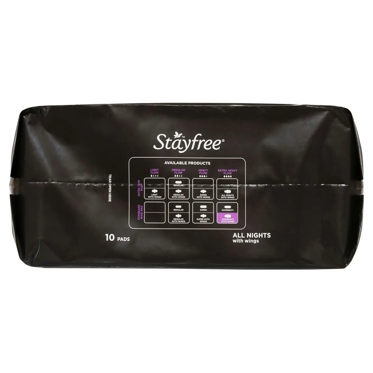 Stayfree All Nights Pads With Wings 10 Pack