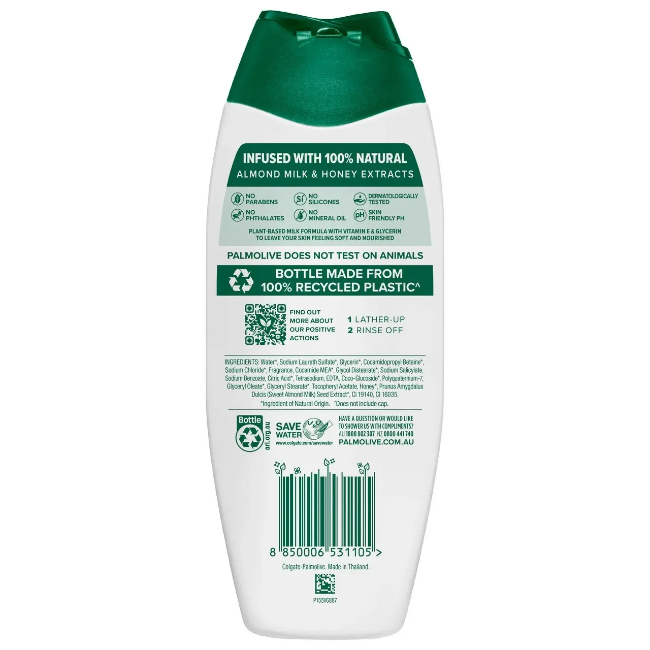 Palmolive Naturals Body Wash, 500mL, Milk and Honey, with Moisturising Milk