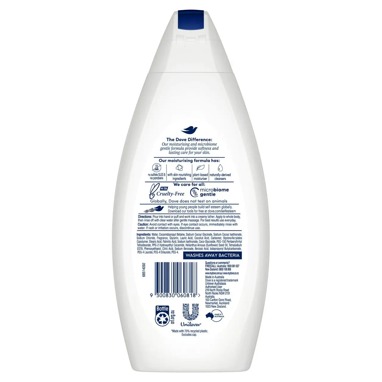 Dove  Body Wash 24-hour nourishment Triple Moisturising with a microbiome-gentle formula for daily skin care 500 mL