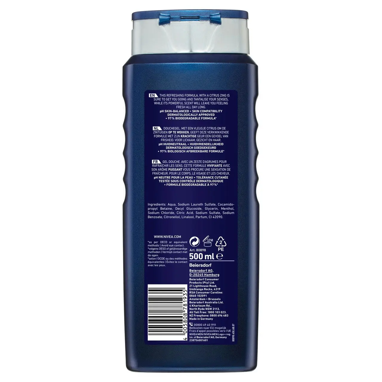 Nivea MEN Power Fresh Shower Gel 500ml