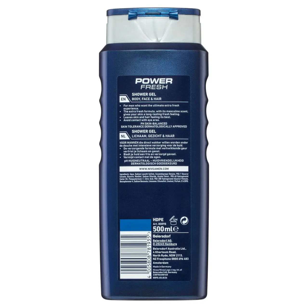 Nivea MEN Power Fresh Shower Gel 500ml