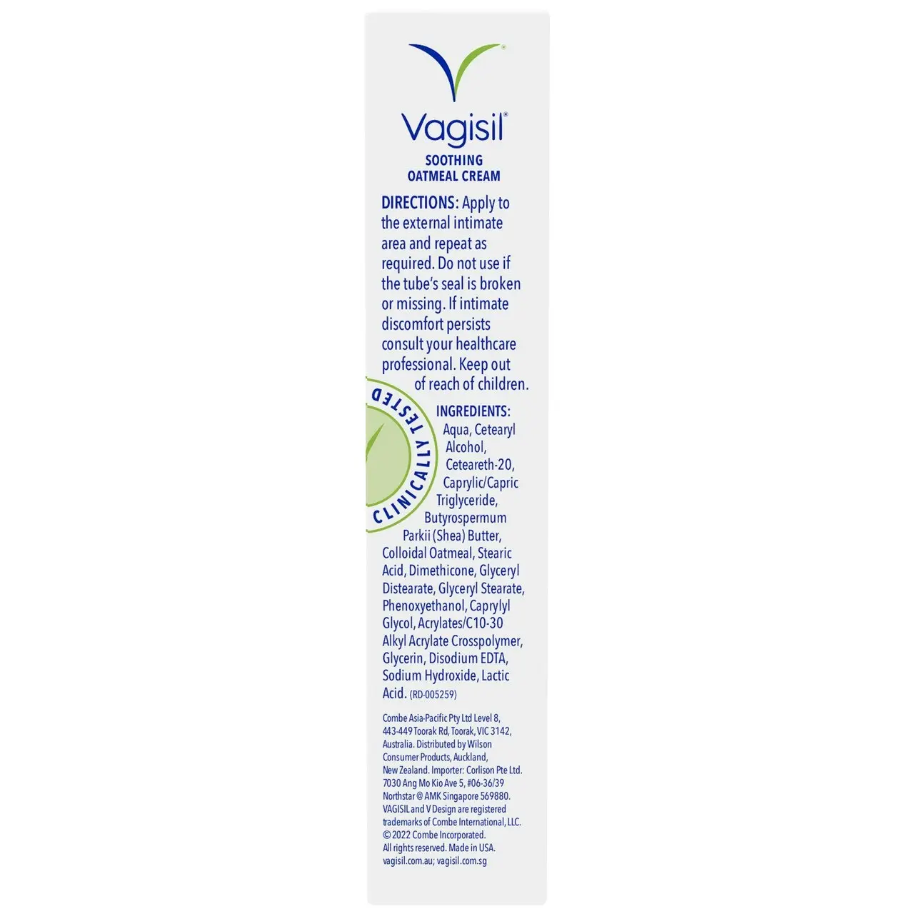 Vagisil Soothing Oatmeal Cream 30g