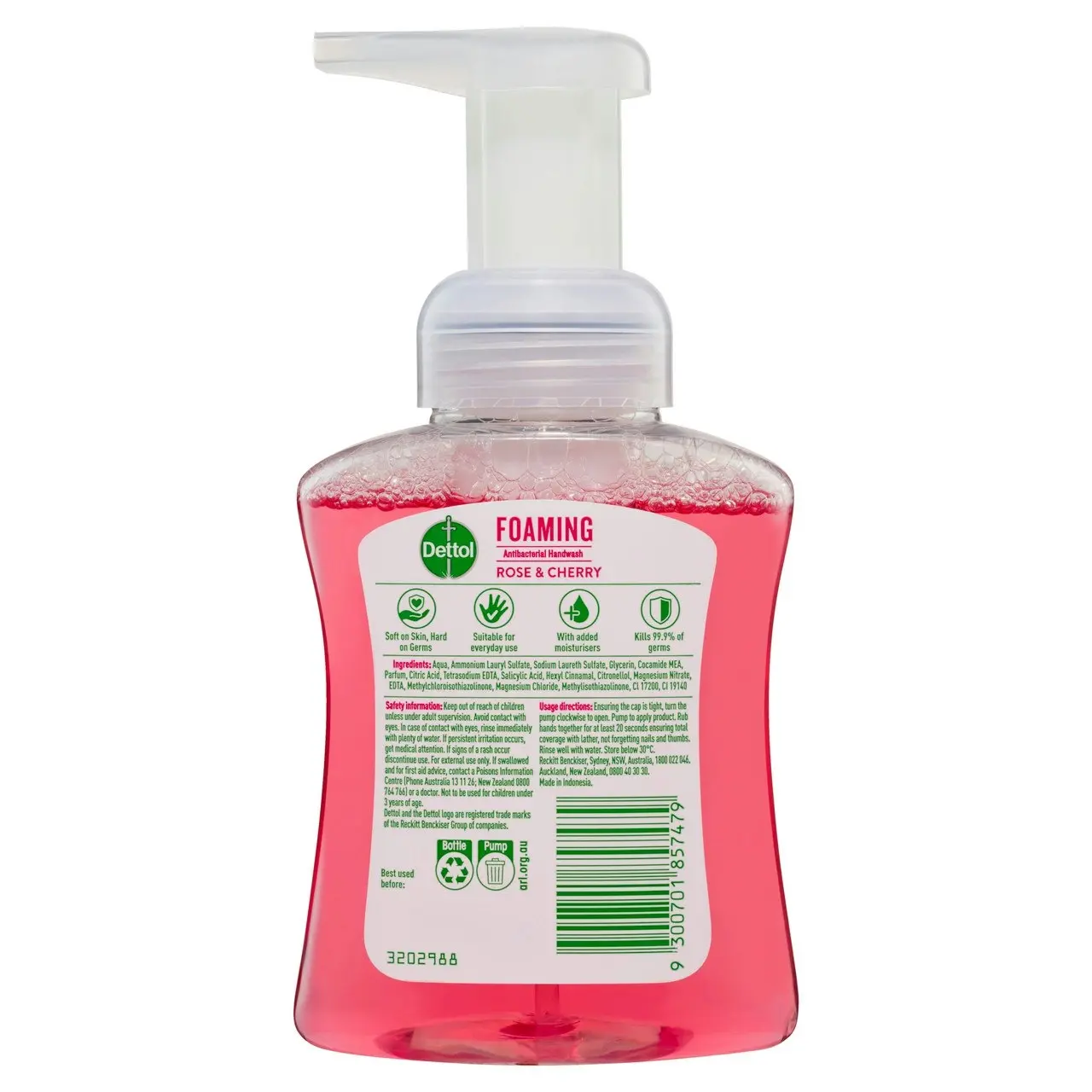 Dettol Foaming Antibacterial Hand Wash Rose and Cherry 250ml