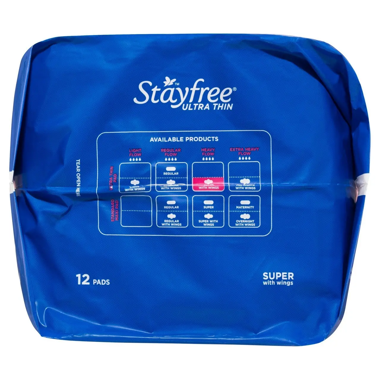 Stayfree Ultra Thin Super Pads With Wings 12 Pack