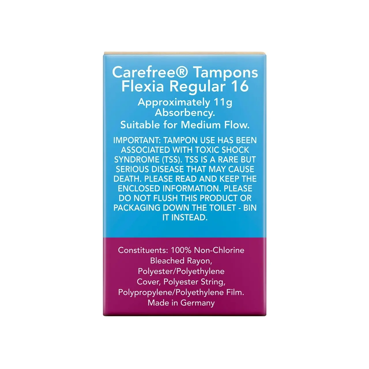 Carefree Flexia Regular Tampons 16 pack