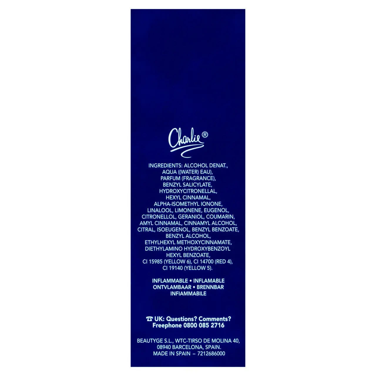 Charlie Blue 100ml EDT By Revlon (Womens)