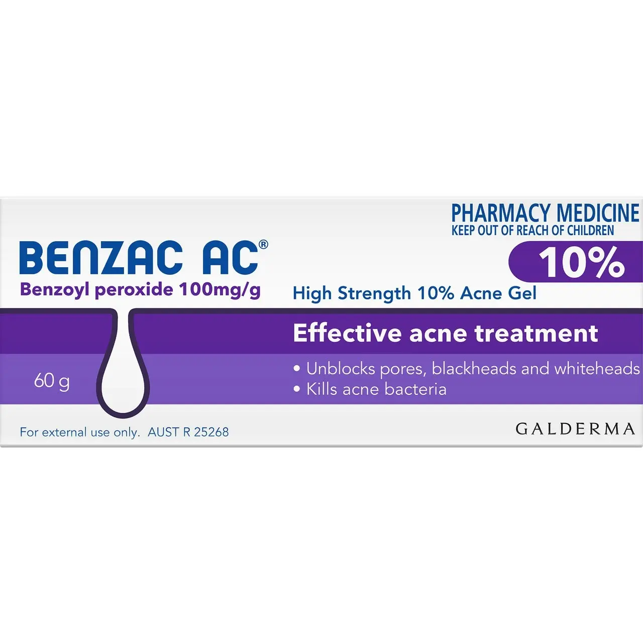 Benzac AC High Strength 10% 60g Acne Gel