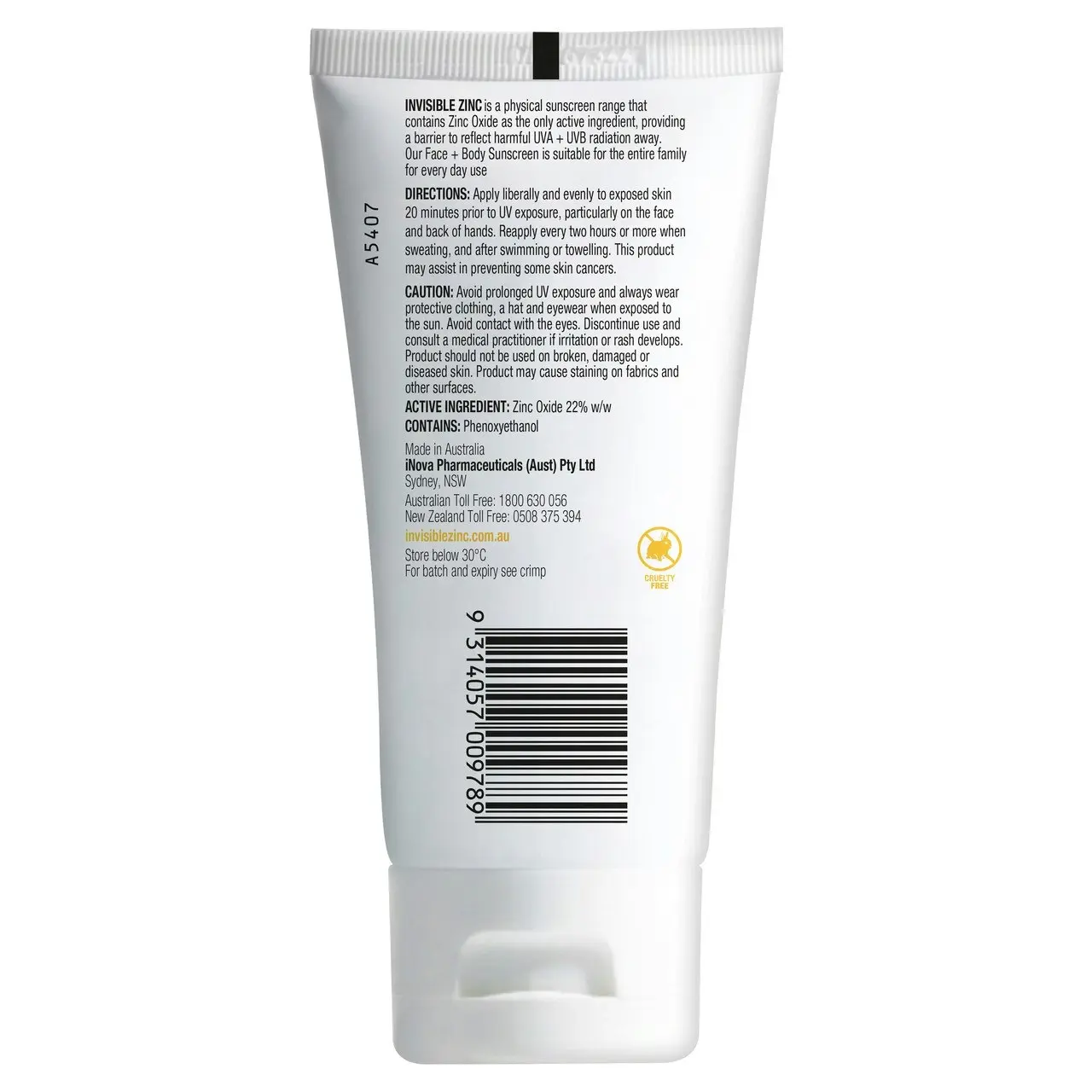 Invisible Zinc Face + Body Mineral Sunscreen SPF 50 150g