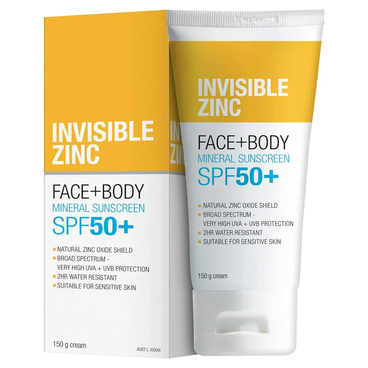 Invisible Zinc Face + Body Mineral Sunscreen SPF 50 150g