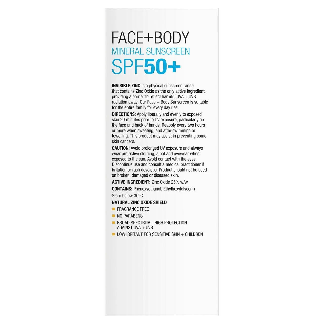 Invisible Zinc Face + Body Mineral Sunscreen SPF 50 150g