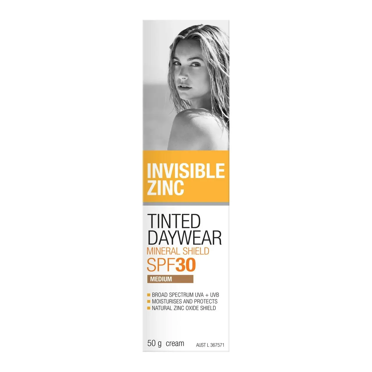 Invisible Zinc Tinted Daywear Mineral Shield SPF 30 Medium 50g