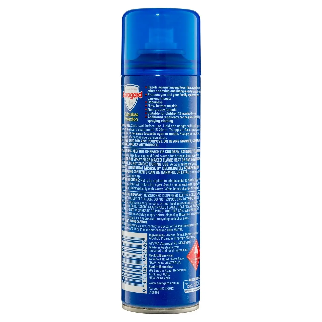 Aerogard Odourless Protection Insect Repellent Aerosol Spray 150g