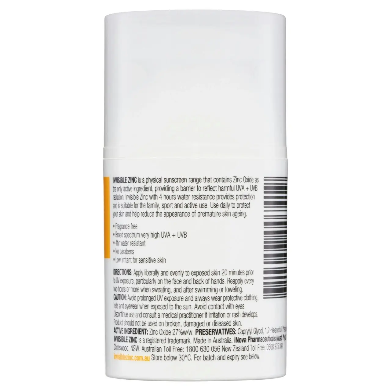 Invisible Zinc Sport Mineral Sunscreen SPF 50+ 50mL