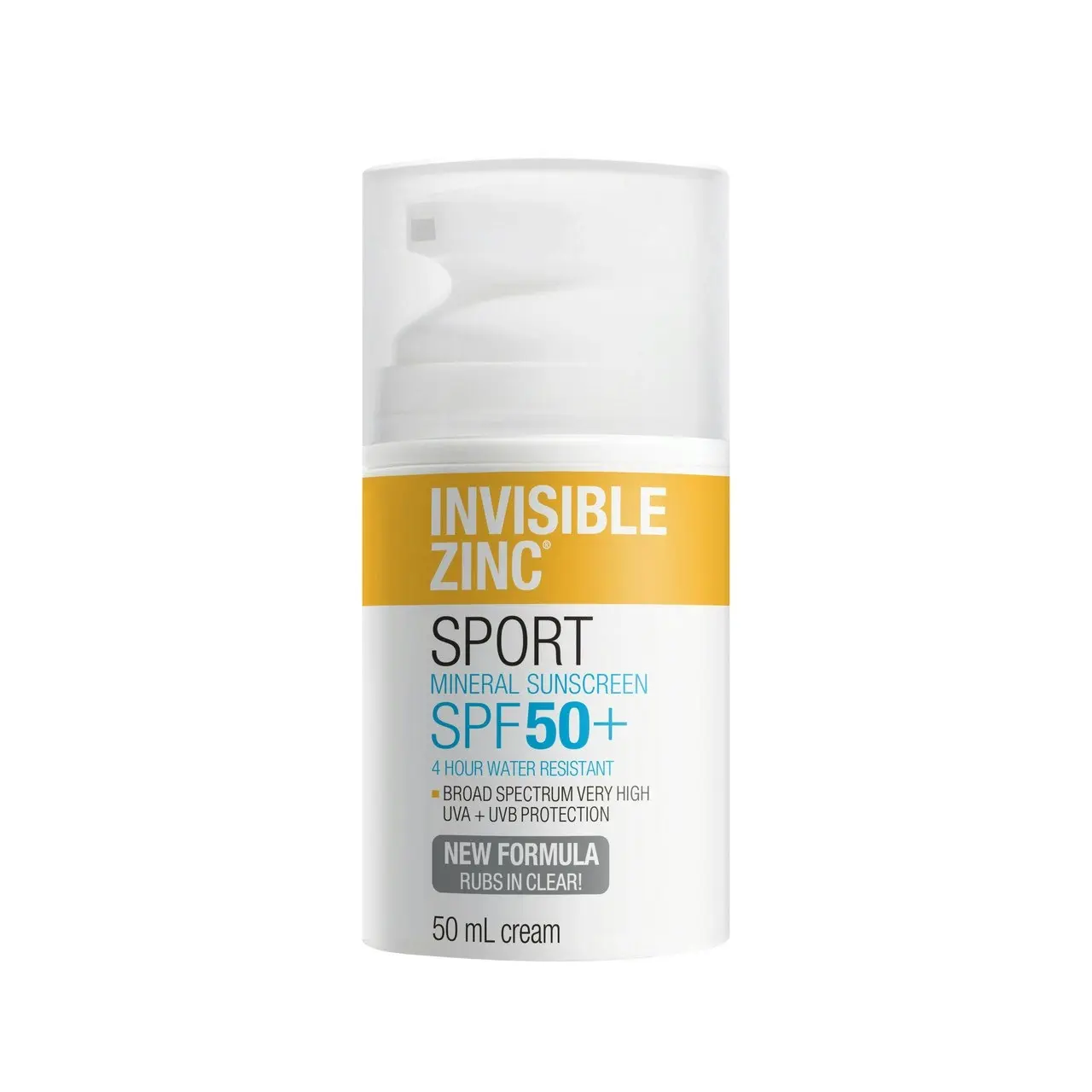 Invisible Zinc Sport Mineral Sunscreen SPF 50+ 50mL