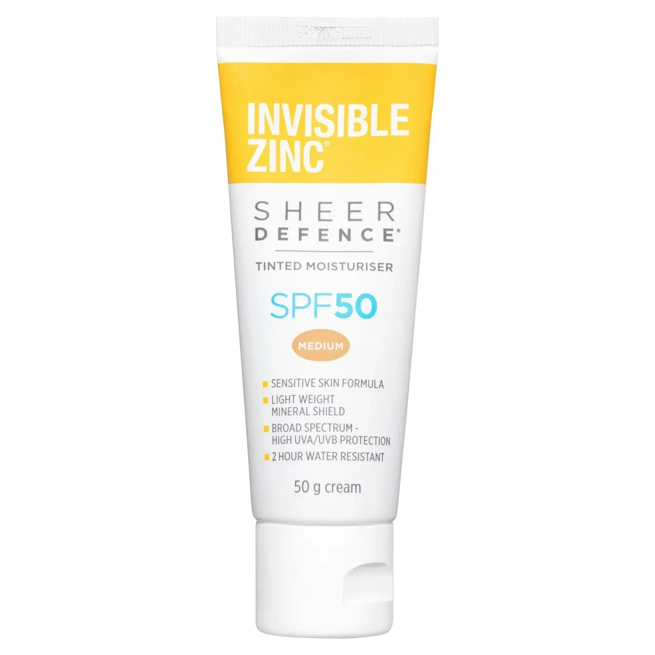 Invisible Zinc Sheer Defence Tinted Moisturiser SPF 50 Medium 50g