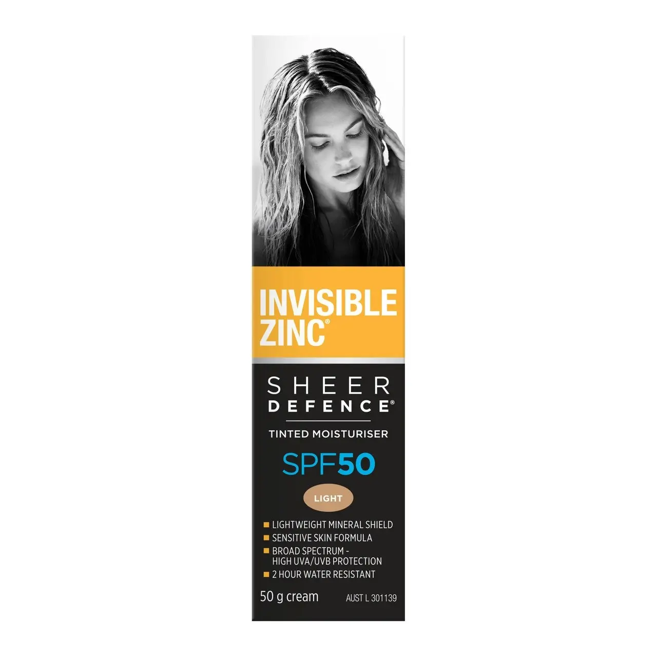 Invisible Zinc Sheer Defence Tinted Moisturiser SPF 50 Medium 50g