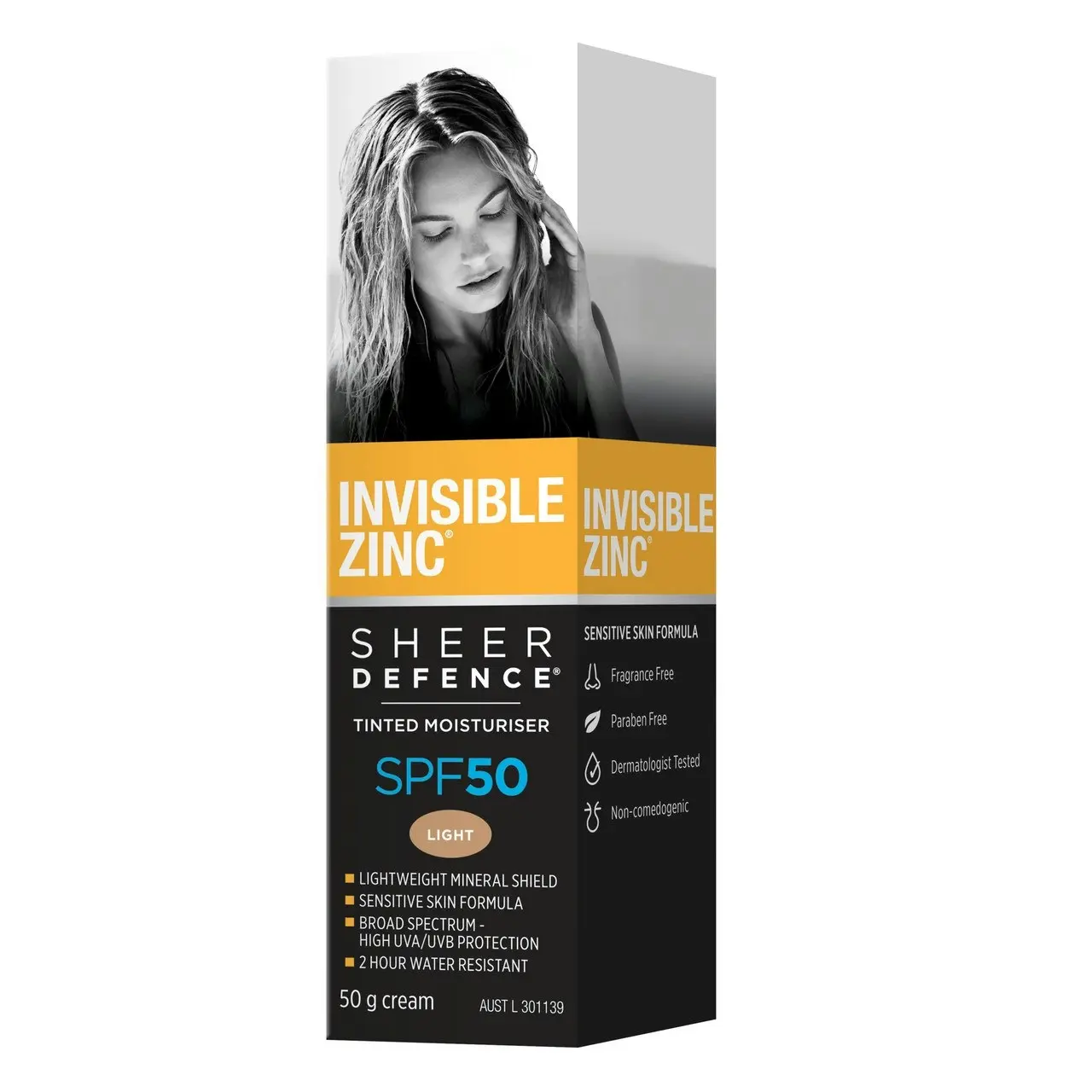 Invisible Zinc Sheer Defence Tinted Moisturiser SPF 50 Medium 50g