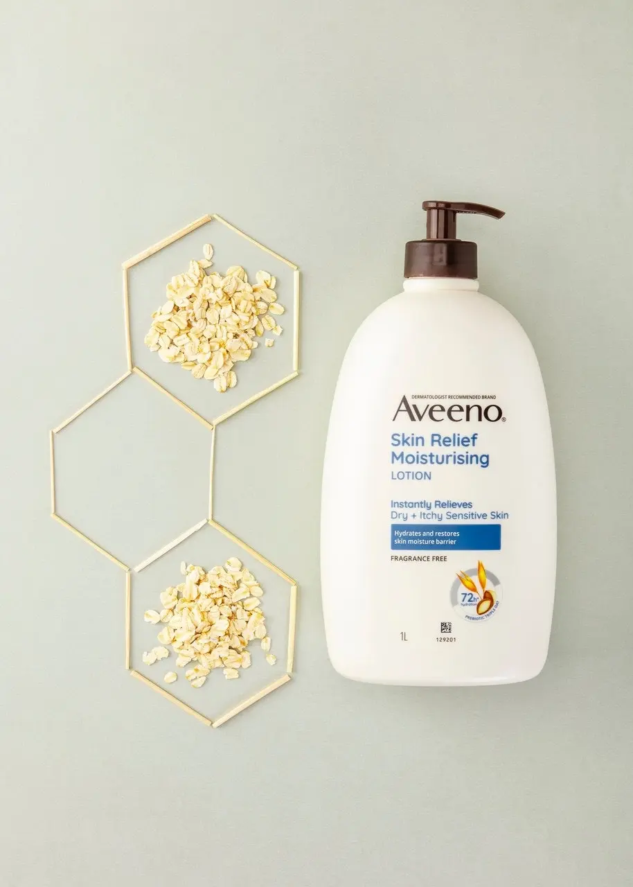 Aveeno Skin Relief Fragrance Free Body Lotion Shea Butter 72-Hour Intense Hydration Protect Extra Dry Itchy Sensitive Skin 1L