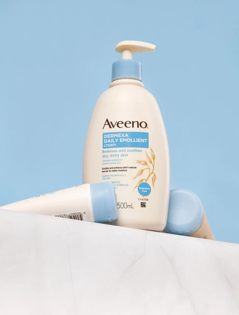 Aveeno Dermexa Daily Emollient Fragrance Free Body Cream Moisturise Protect Dry Itchy Eczema Prone Sensitive Skin 500mL