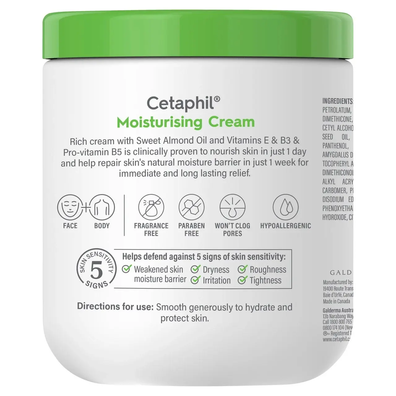 Cetaphil Moisturising Cream 550g, Rich Hydrating Moisturiser