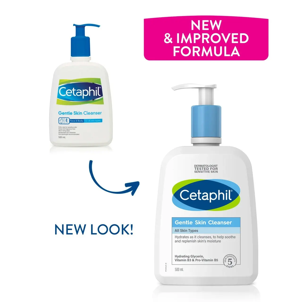 Cetaphil Gentle Skin Cleanser 500mL, For Face & Body Care