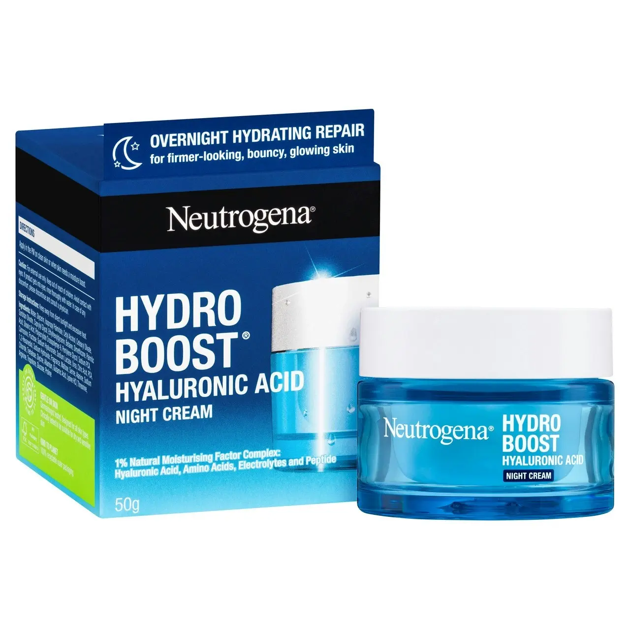 Neutrogena Hydro Boost Hyaluronic Acid Night Cream Hydrating Face Moisturiser 50g