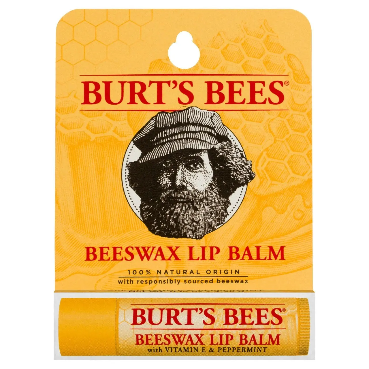 Burts Bees 100% Natural Beeswax With Vitamin E & Peppermint Lip Balm 4.25g