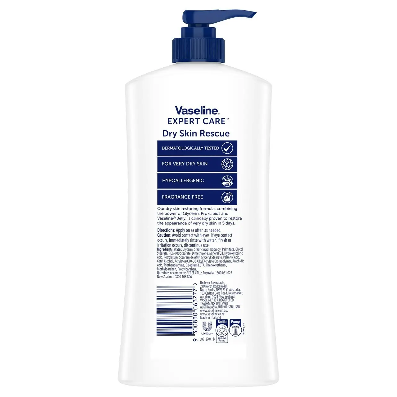 Vaseline Expert Care Body Lotion Advanced Strength DRY SKIN RESCUE 550 ML