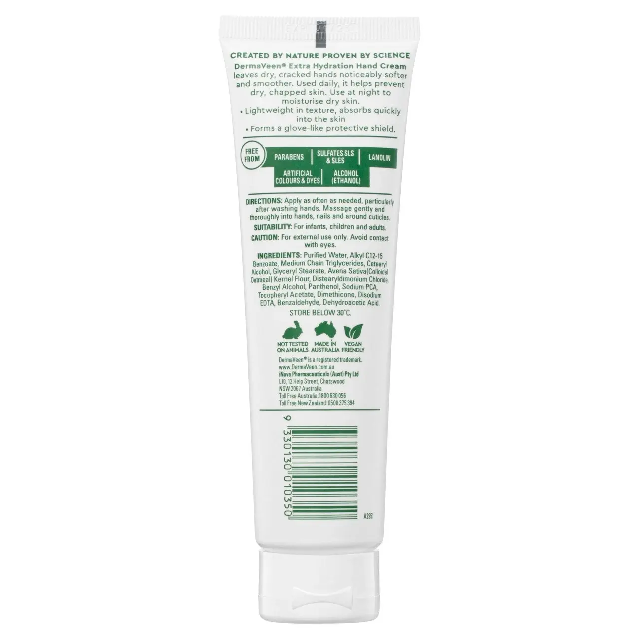 DermaVeen Extra Hydration Hand Cream for Extra Dry, Itchy & Sensitive Skin 100g