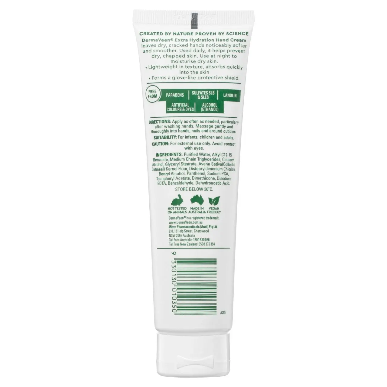 DermaVeen Extra Hydration Hand Cream for Extra Dry, Itchy & Sensitive Skin 100g