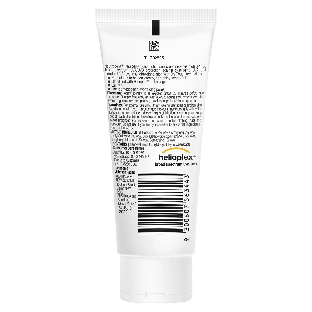 Neutrogena Ultra Sheer Face Lotion Sunscreen SPF50 88 ml