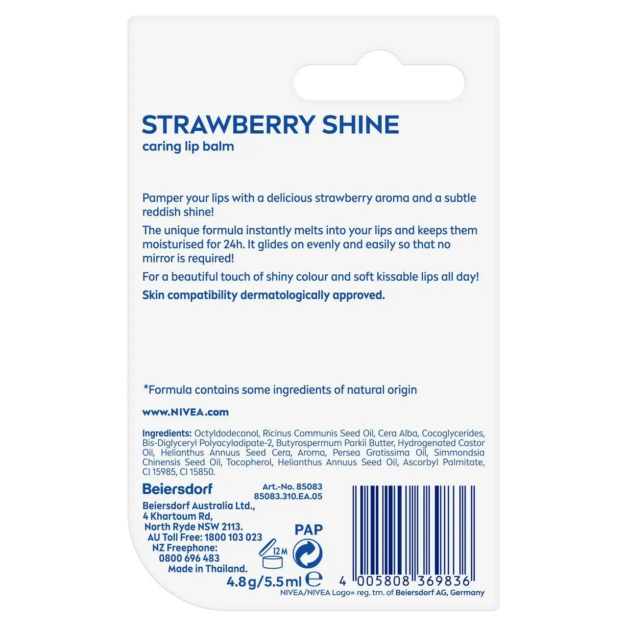 Nivea Strawberry Shine Lip Balm 4.8g