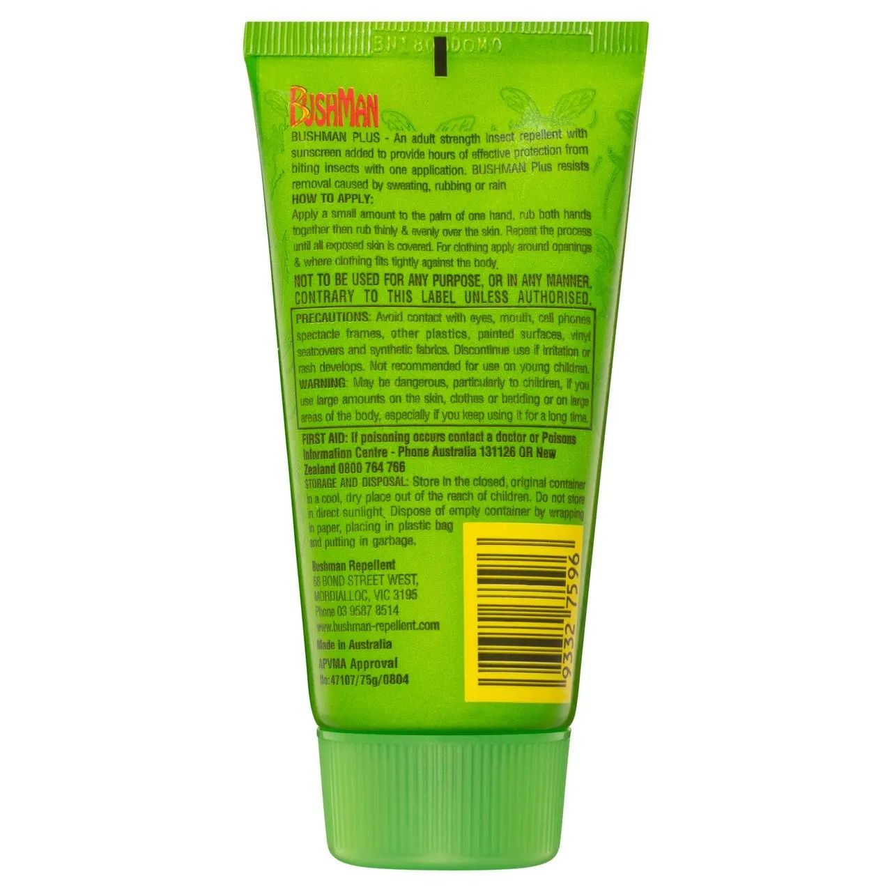 Bushman Repellent Plus 80% DEET with Sunscreen 75g