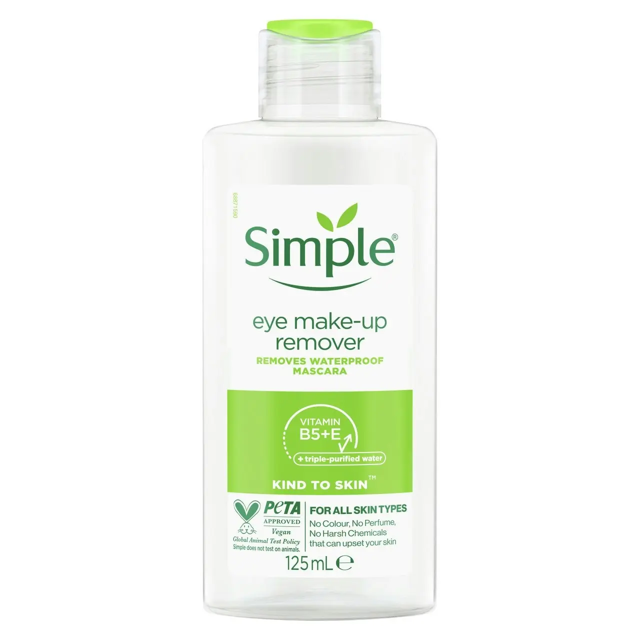 Simple  Eye Make-Up Remover  with Pro Vitamin B5 and Vitamin E removes waterproof mascara 125ml