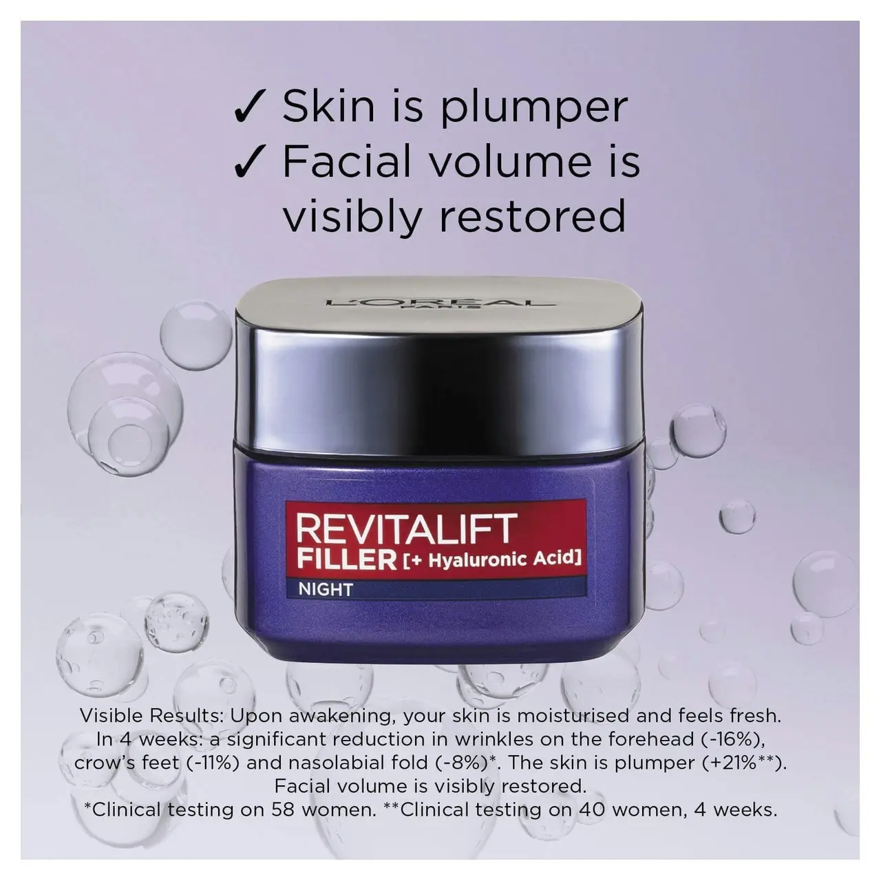 L'Oreal Paris Revitalift Filler [+Hyaluronic Acid] Replumping Night Moisturiser