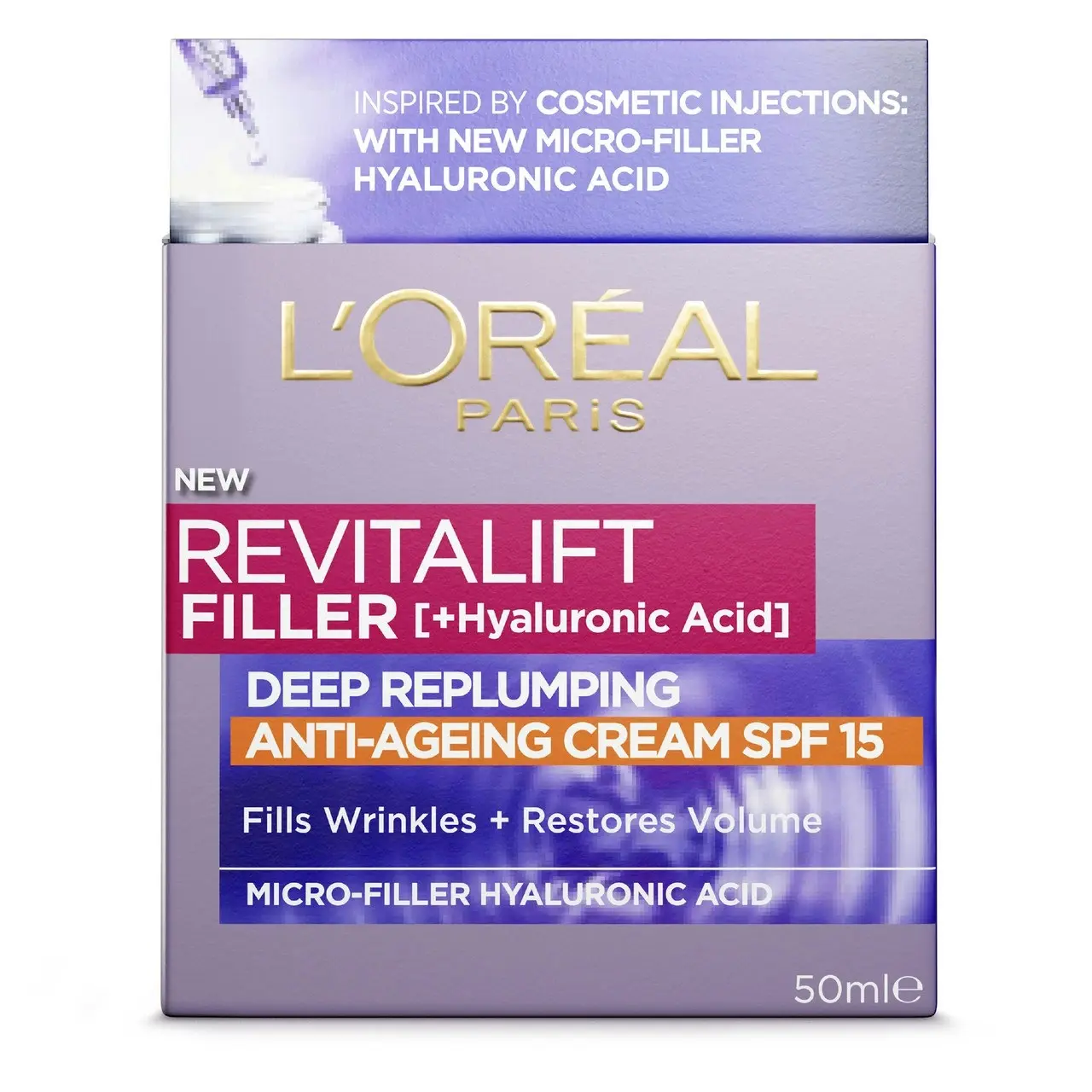 L'Oreal Paris Revitalift Filler Hyaluronic Acid Day SPF15 Cream, 50mL